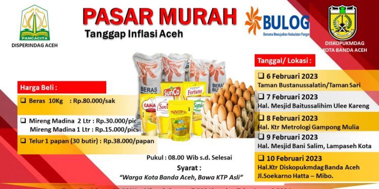 Pemko Banda Aceh Gelar Pasar Murah Mulai Senin, Beras Hanya Rp80 Ribu