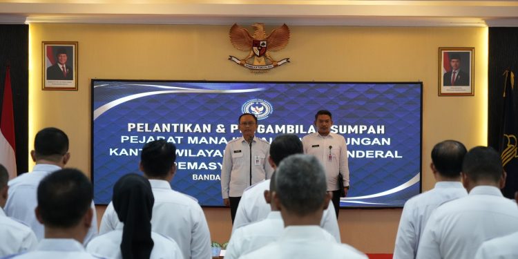 Kakanwil Ditjenpas Aceh Lantik Pejabat Manajerial