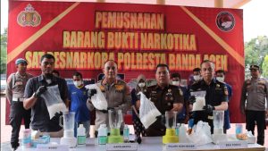 Polresta Banda Aceh Musnahkan 3,7 Kilogram Sabu
