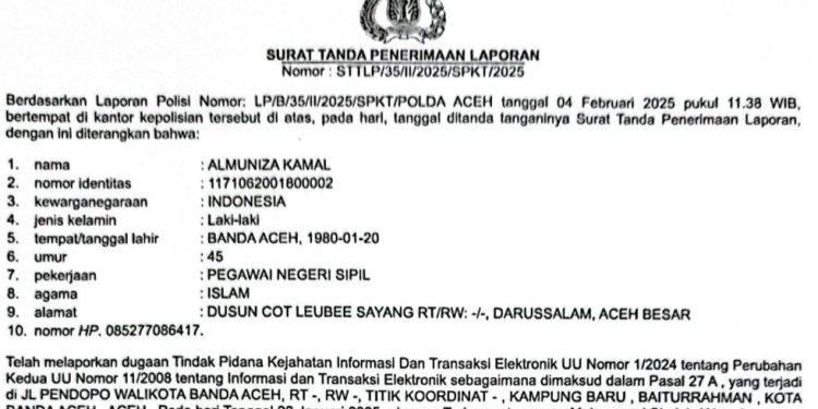 Kadis Pariwisata Polisikan Akun Instagram Modus Aceh