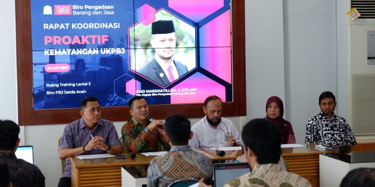 Biro Pengadaan Barang dan Jasa Setda Aceh Gelar Rakor Dorong UKPBJ Kabupaten/Kota Capai Level 3 Proaktif