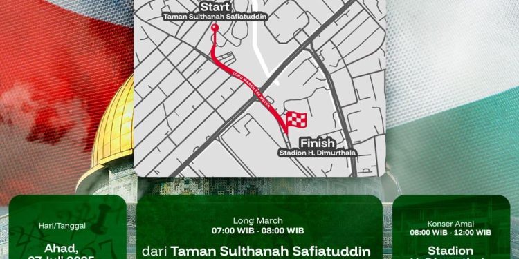 Ini Rute Long March dan Lokasi Parkir Bela Palestina Besok Pagi