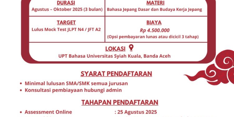 UPT Bahasa USK Buka Bootcamp Bahasa Jepang JLPT N4, Siapkan Pemuda Aceh Raih Peluang Kerja di Jepang