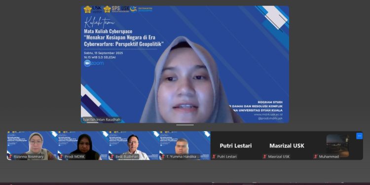 Magister Damai dan Resolusi Konflik USK Gelar Kuliah Umum: Menakar Kesiapan Indonesia di Era Cyberwarfare dari Perspektif Geopolitik